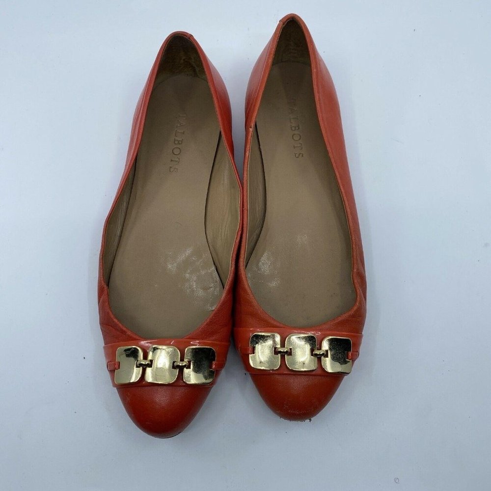 Talbots Womens Comfort Orange Chain Embellished Le